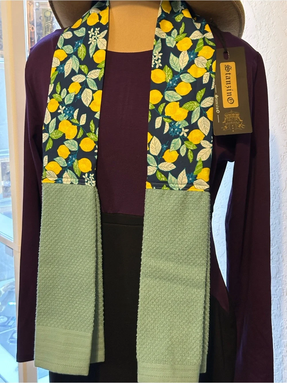 Handmade Lemon Print Kitchen Scarf